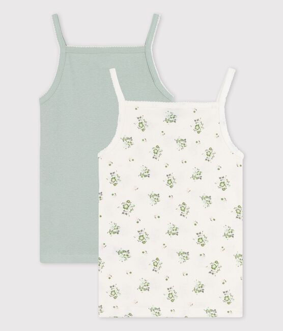 Girls' Cotton/Linen Floral Vest Tops - 2-Pack variante 1