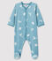 Baby Boys' Velour Yeti Sleepsuit BRUME blue/MARSHMALLOW