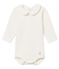 Baby girl's body with Peter Pan collar MARSHMALLOW white