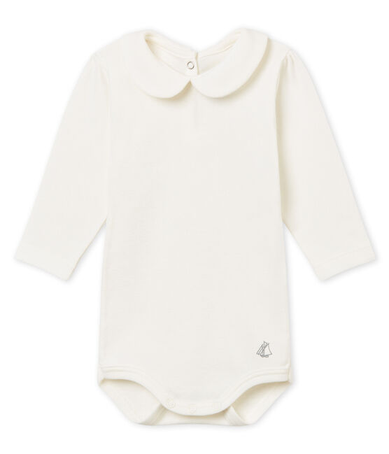 Baby girl's body with Peter Pan collar MARSHMALLOW white