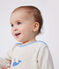 Babies' velour pyjama suit with a back opening MONTELIMAR CHINE beige