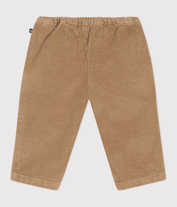 Babies' plain corduroy trousers beige