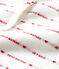 Petit Bateau Babies' Footless Sleepsuit with Woven "Je t'aime" MARSHMALLOW white/TERKUIT red