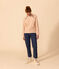 Women's Buttoned Cotton Breton Top Ecru/pink