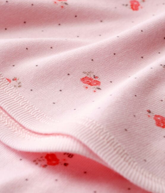 Unisex baby printed blanket VIENNE pink/MULTICO white