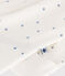 Babies' star printed cotton pyjama suit with a collar MARSHMALLOW white/ALASKA blue
