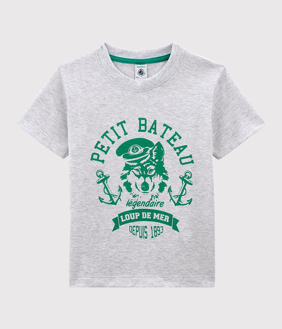 Boys' Short-Sleeved Jersey T-Shirt POUSSIERE CHINE grey