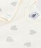 Babies' silvery heart-print cotton pyjamas MILK Ecru/ARGENT