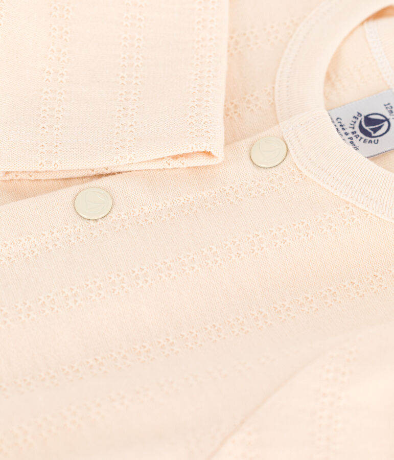 Babies' Fancy Stitch Jersey Cardigan Ecru