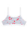 Girl's printed bra in stretch jersey ECUME white/MAJOR blue/MULTICO