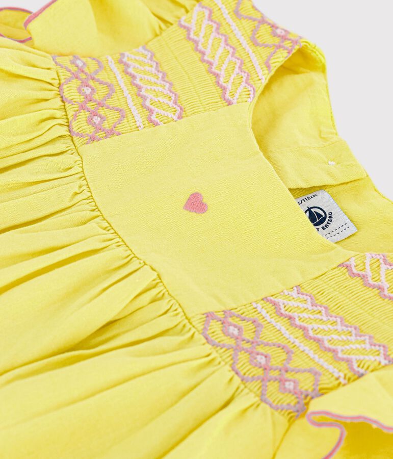 Children's short-sleeved cotton dress yellow