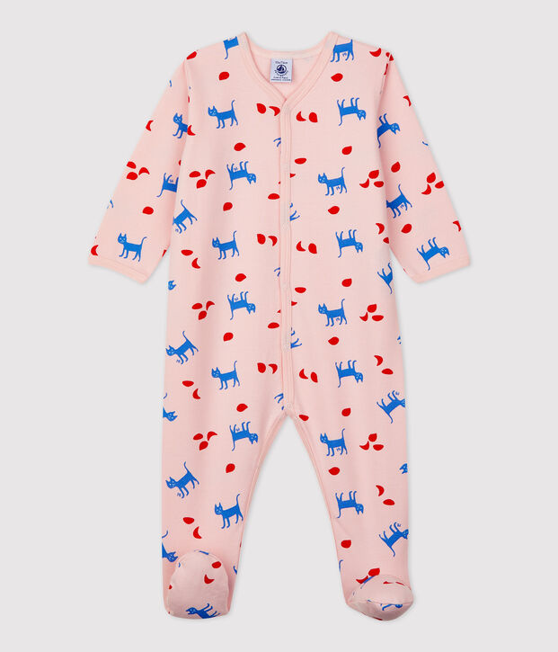 Babies' Decorative Print Fleece Sleepsuit pink/multicolor