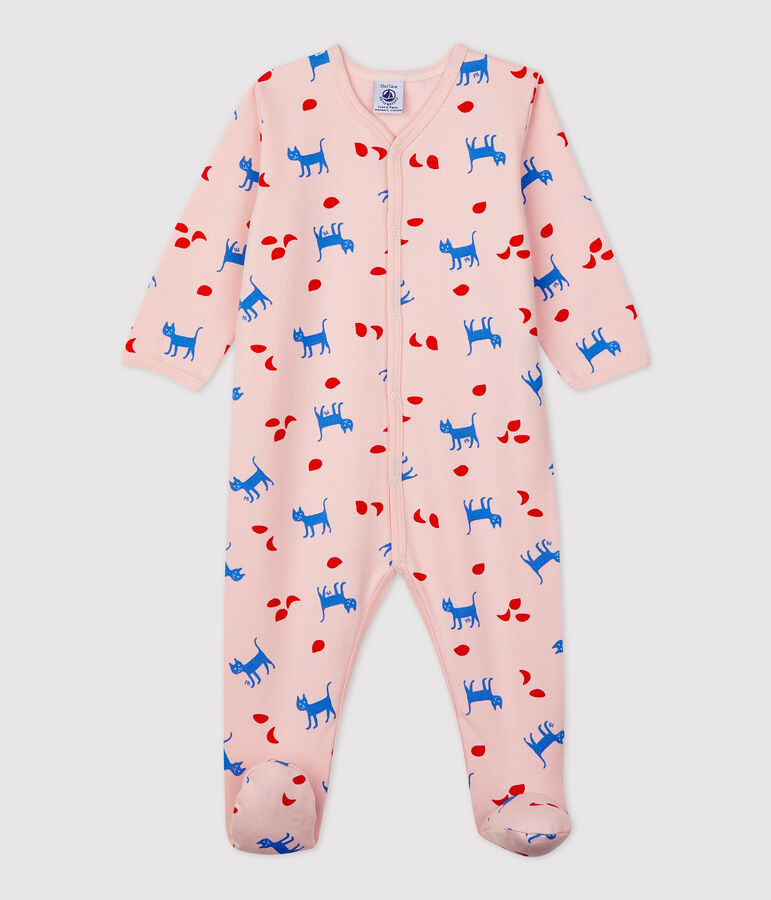 Babies' Decorative Print Fleece Sleepsuit pink/multicolor