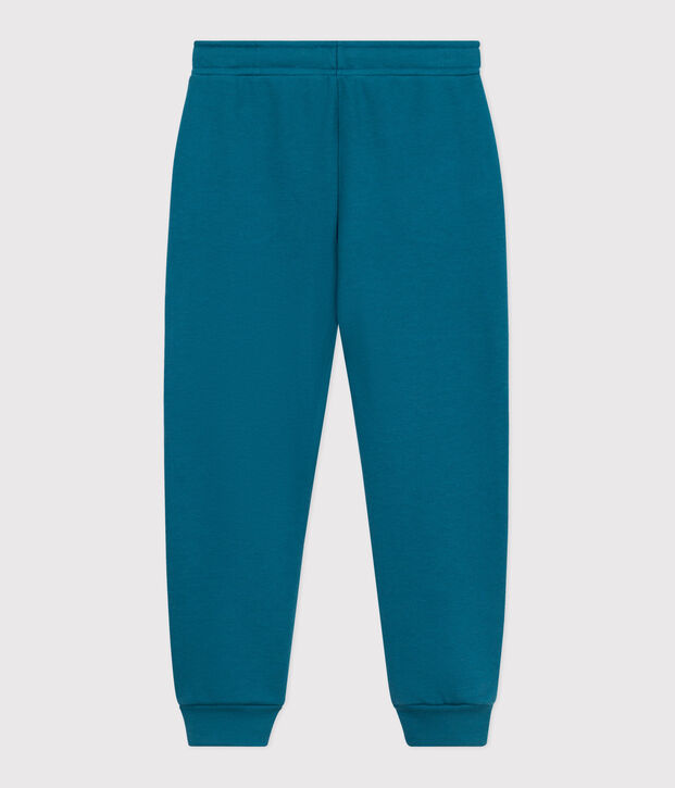 Children's jogging bottoms in plain cotton green