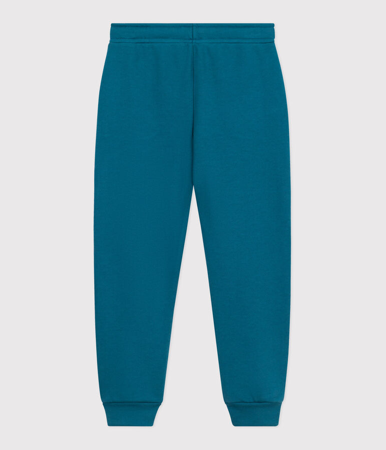 Children's jogging bottoms in plain cotton DRAGONFLY green