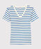 Women's Iconic Organic Cotton V-Neck T-Shirt MARSHMALLOW white/DELFT blue