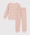 Children's floral print velour pyjamas SALINE pink/MULTICO white