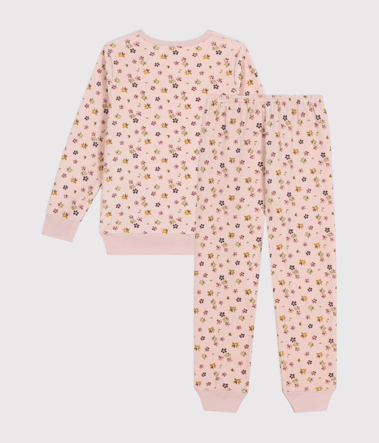 Children's floral print velour pyjamas pink/multicolor