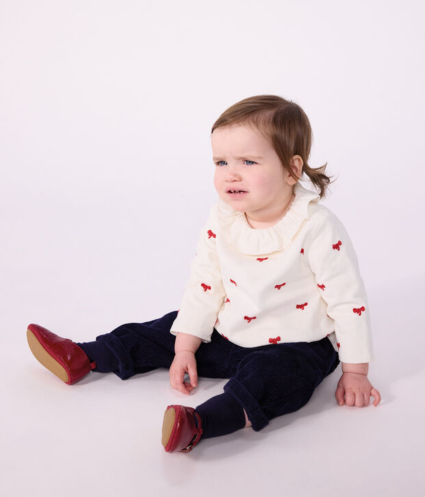 Babies' plain corduroy trousers SOIR