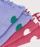 2 pairs of babies' heart-pattern cotton socks multicolor