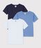 Pack of children's short-sleeved plain cotton T-shirts multicolor
