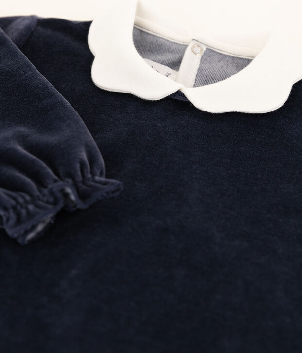 Babies' Velour Neck Sleepsuit SMOKING