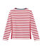 Women's stripy breton top TERKUIT red/MARSHMALLOW white