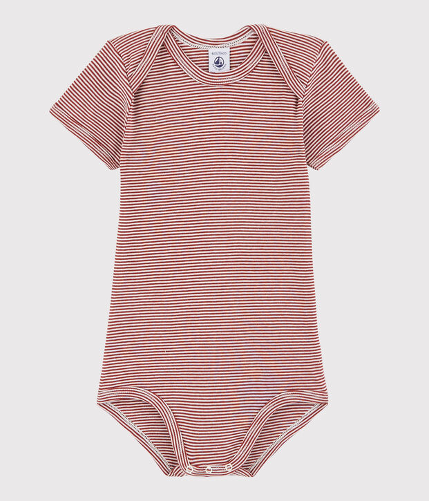 Unisex Babies' Short-Sleeved Bodysuit red/white