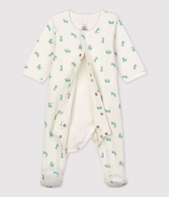 Babies' Organic Cotton Bodyjama MARSHMALLOW white/HERBIER
