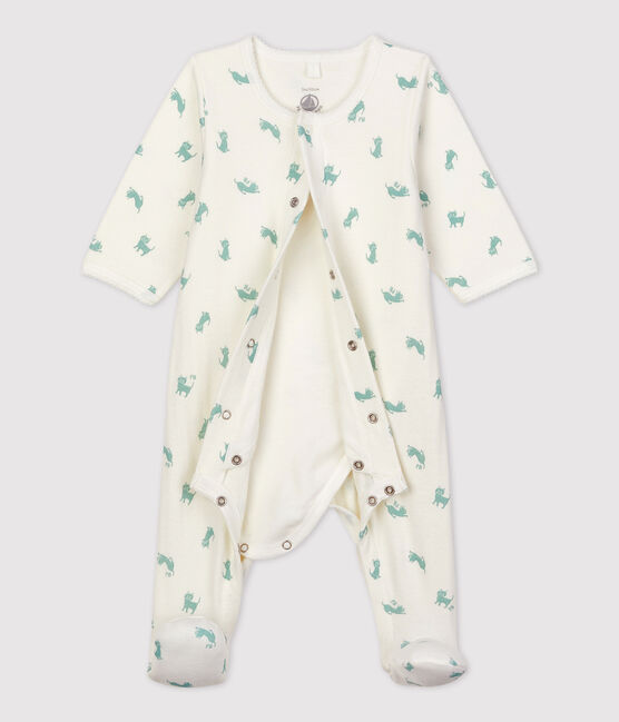 Babies' Organic Cotton Bodyjama MARSHMALLOW white/HERBIER