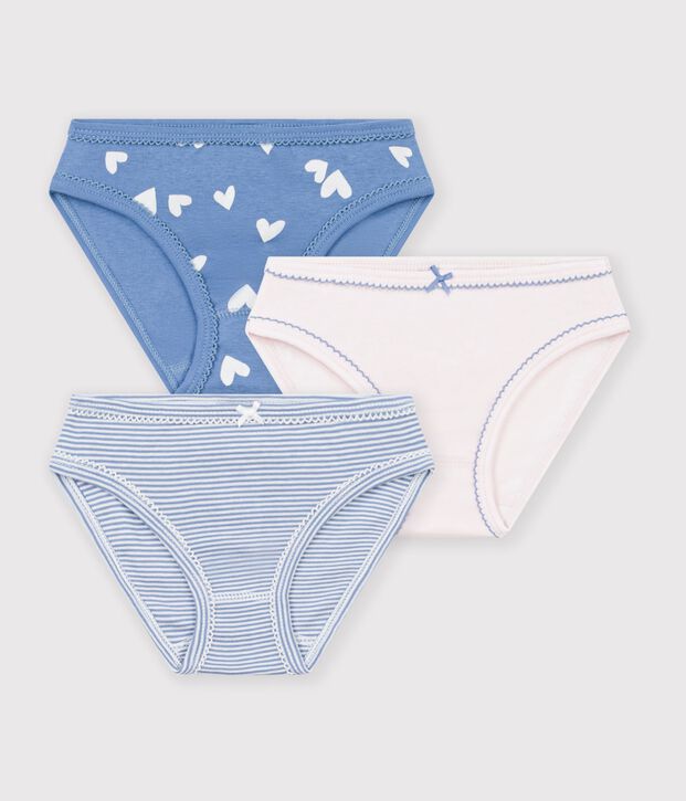 Pack of children's cotton pants with hearts multicolor
