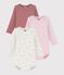 Pack of long-sleeved bodies for babies in cotton printed with flowers multicolor