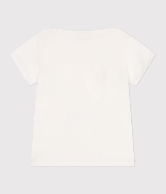 Children's short-sleeved heart pattern cotton T-shirt MARSHMALLOW white