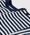 Babies' Striped Terry Sweatshirt MEDIEVAL blue/MARSHMALLOW white