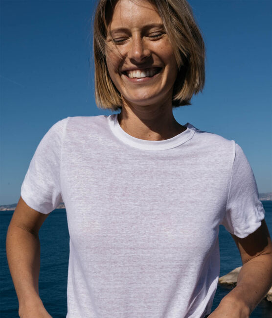 Women's Iconic Linen T-Shirt ECUME white