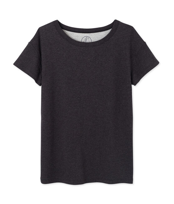 Women's maxi T-shirt in mottled extra-fine tube knit CITY CHINE grey
