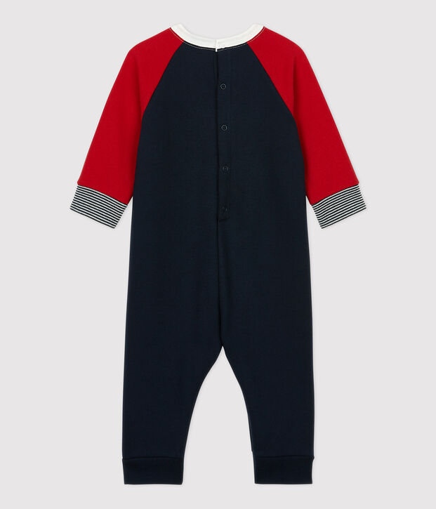 Babies' Fleece Jumpsuit blue/red