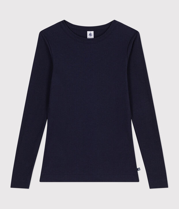 Women's Iconic long-sleeved wool and cotton T-shirt SMOKING