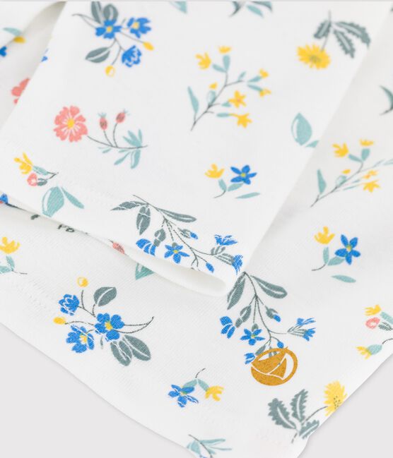 Girls' Print Cotton Cardigan MARSHMALLOW white/MULTICO white