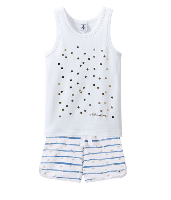 Short pyjama ECUME white/BLEU blue/OR