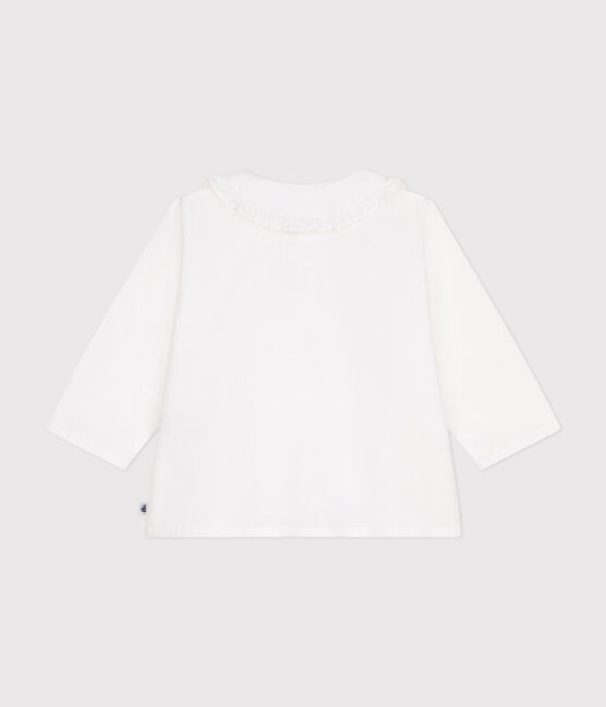 Babies' cotton pique blouse ECUME white