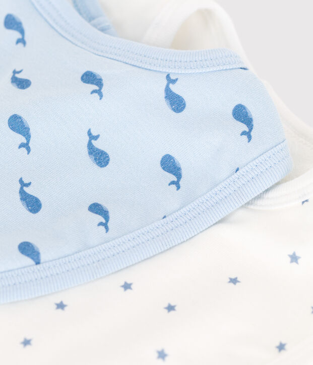 Printed cotton baby bibs - 2-Pack multicolor