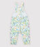 Baby Girls' Fleece Dungarees. POUSSIERE grey/MULTICO white