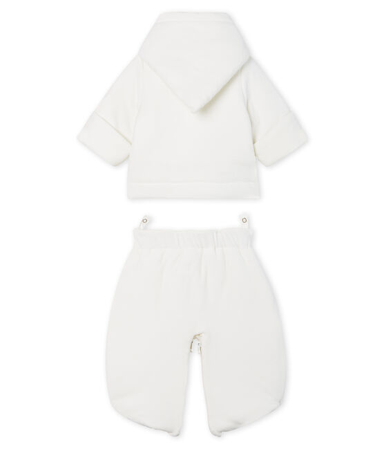 3-in-1 Babies' Velour Snowsuit MARSHMALLOW white