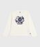 Children's long-sleeved printed cotton T-shirt MILK Ecru
