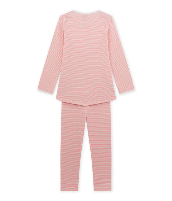 Girl's milleraies stripe pyjamas GRETEL pink/LAIT white