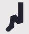 Children's plain cotton jersey tights SMOKING blue