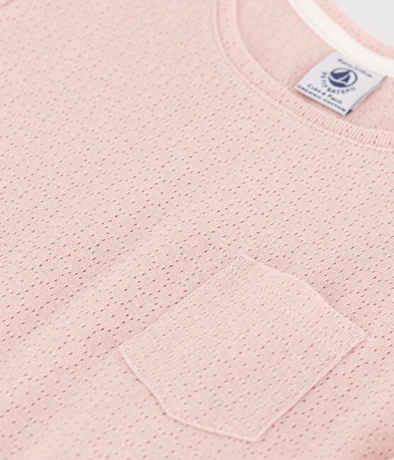 Girls' Plain Openwork Cotton Nightdress SALINE pink