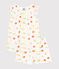 Children's short cotton pyjamas printed with fruit white/multicolor