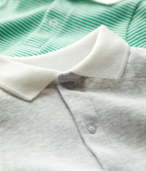 Babies' Organic Cotton Bodysuits with Polo Shirt Collars - 2-Pack variante 1